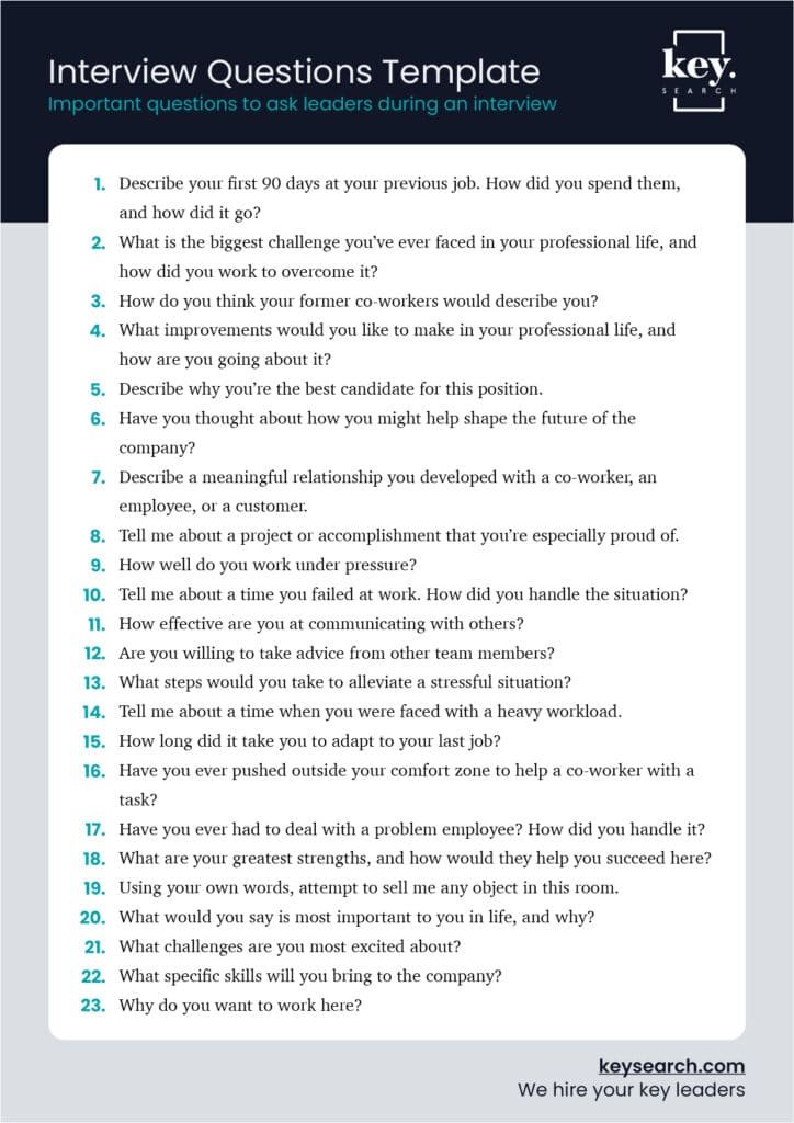 Interview Questions Template