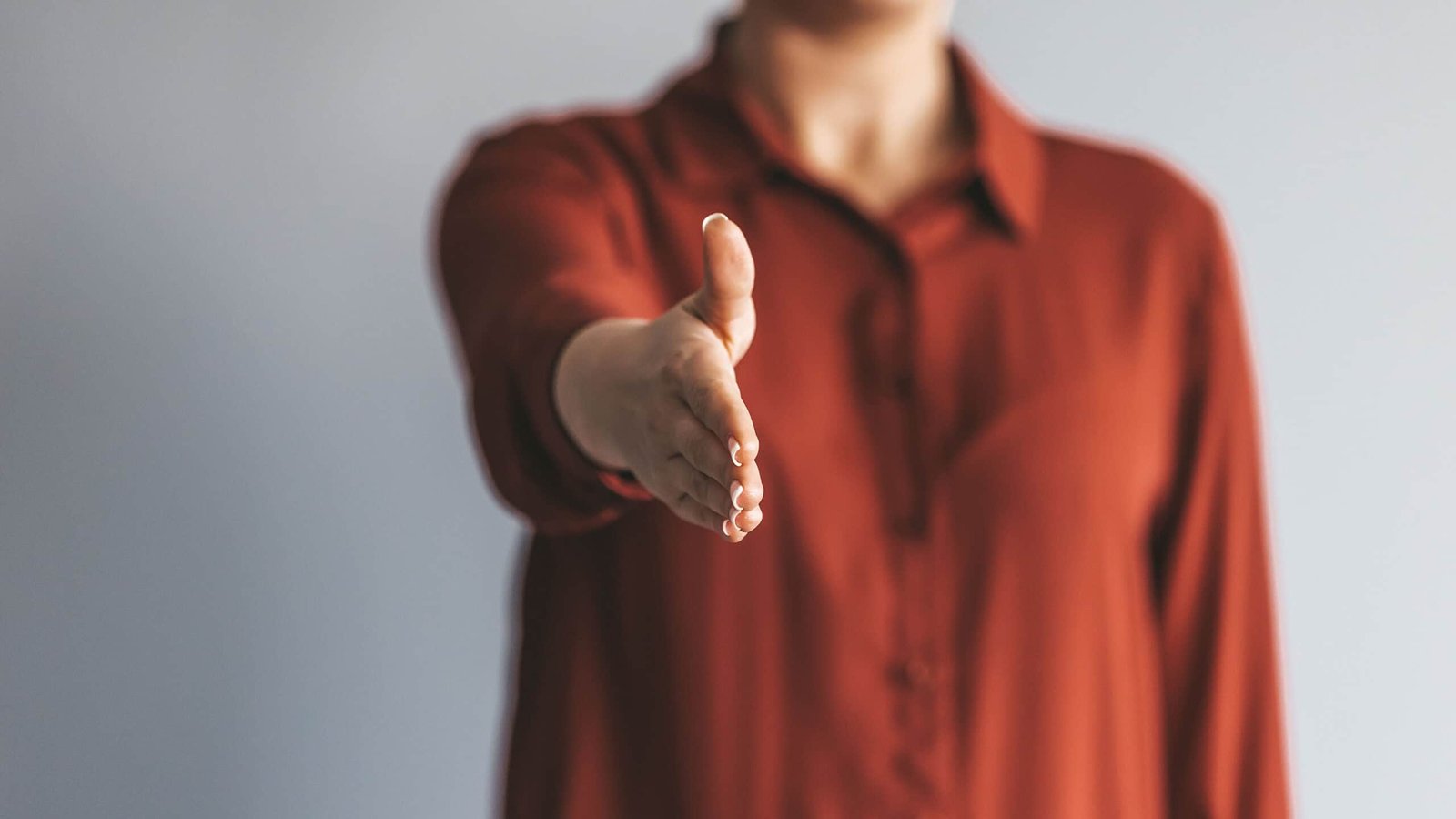 Woman giving her hand for the candidate