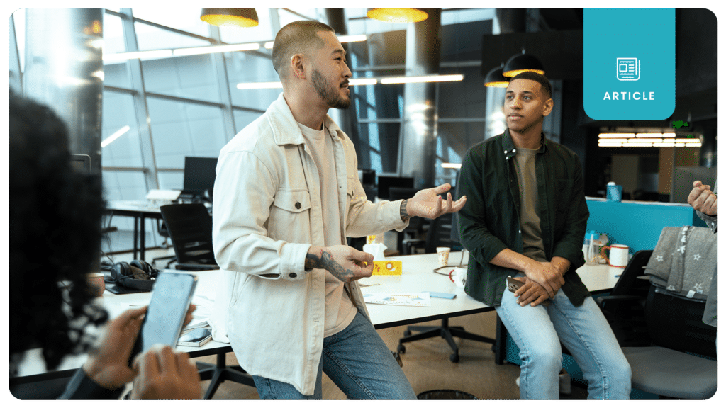 Team discussion at an executive search firm during a leadership strategy session