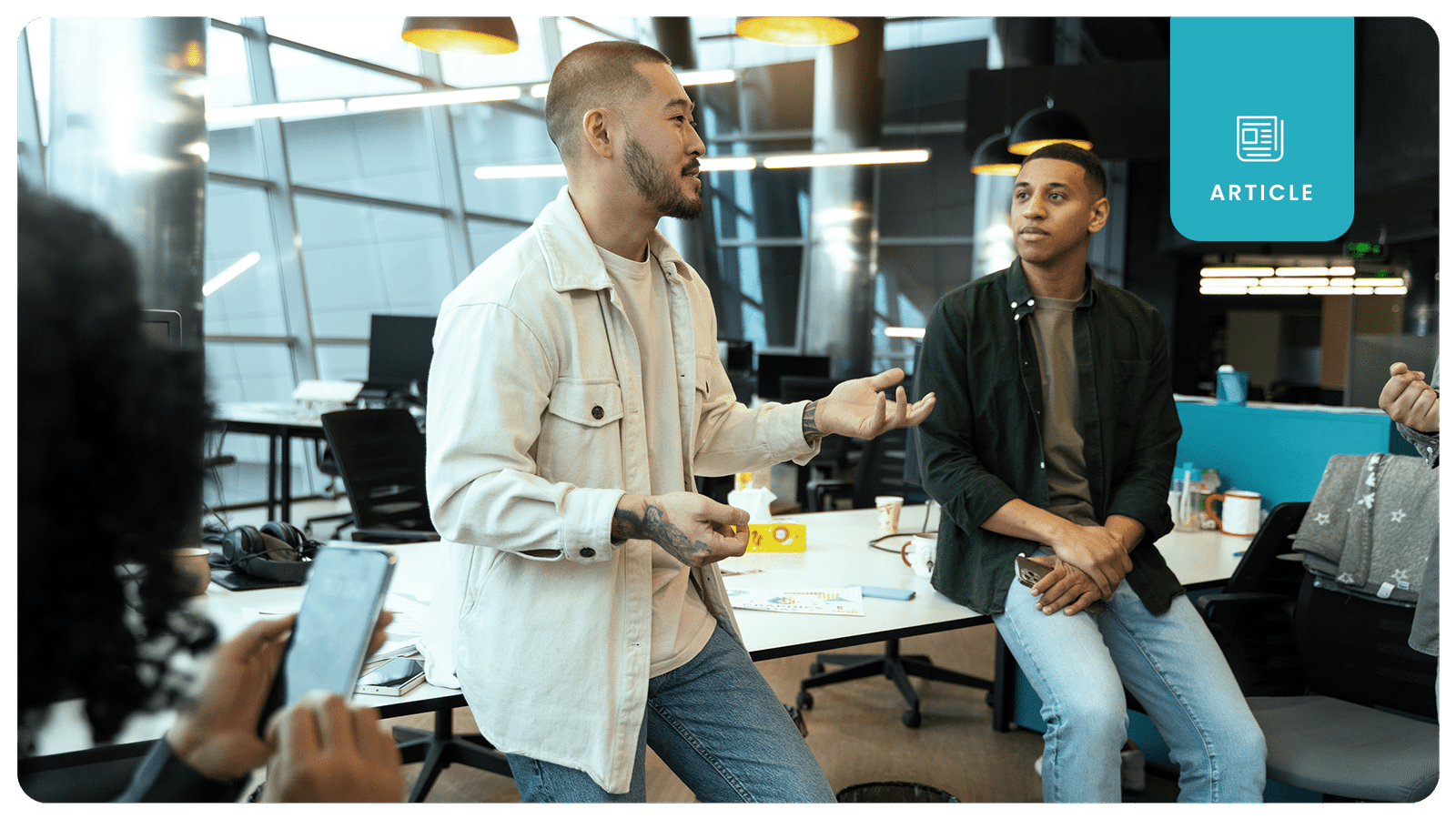 Team discussion at an executive search firm during a leadership strategy session